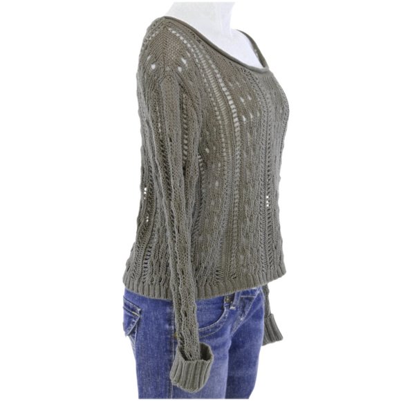 Express Taupe Oversized Holey Sweater (S) - Picture 2 of 3